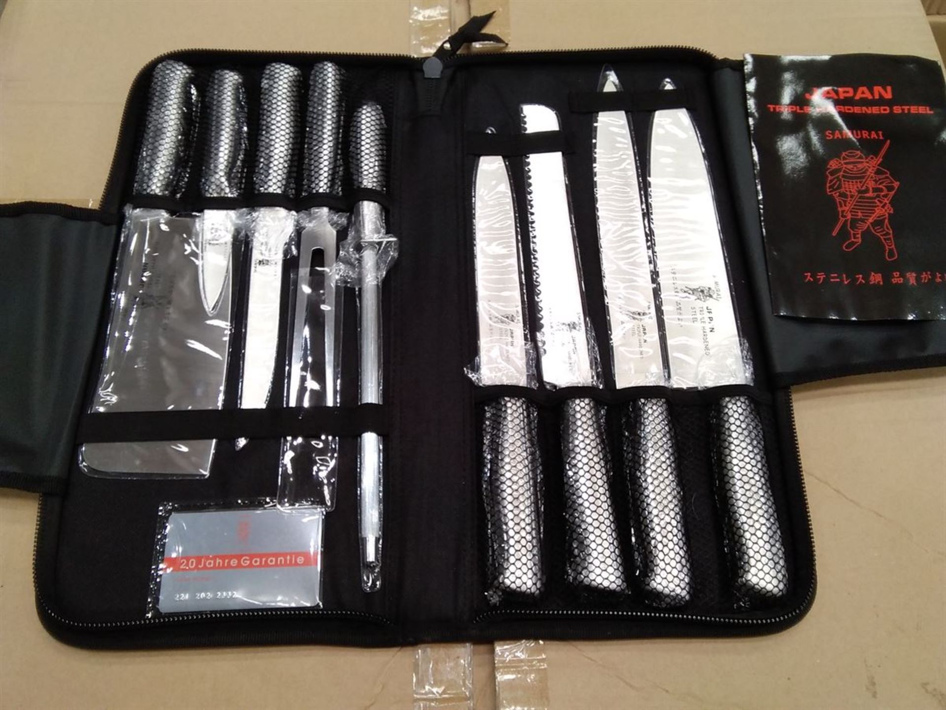 Samurai Triple Hardened Steel 9 Pcs Knife Set