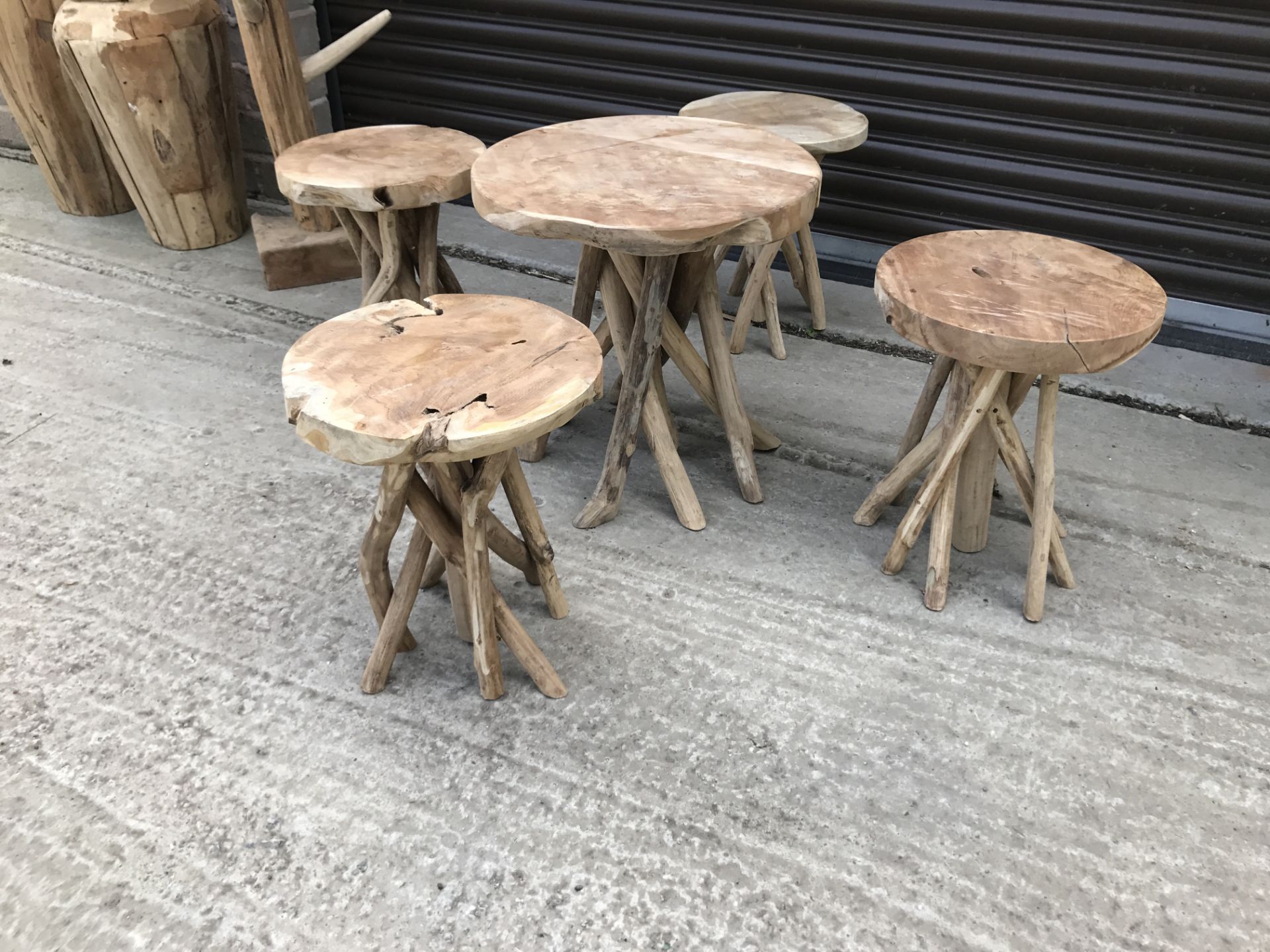 SOLID TEAK DRIFTWOOD ROOT STOOL