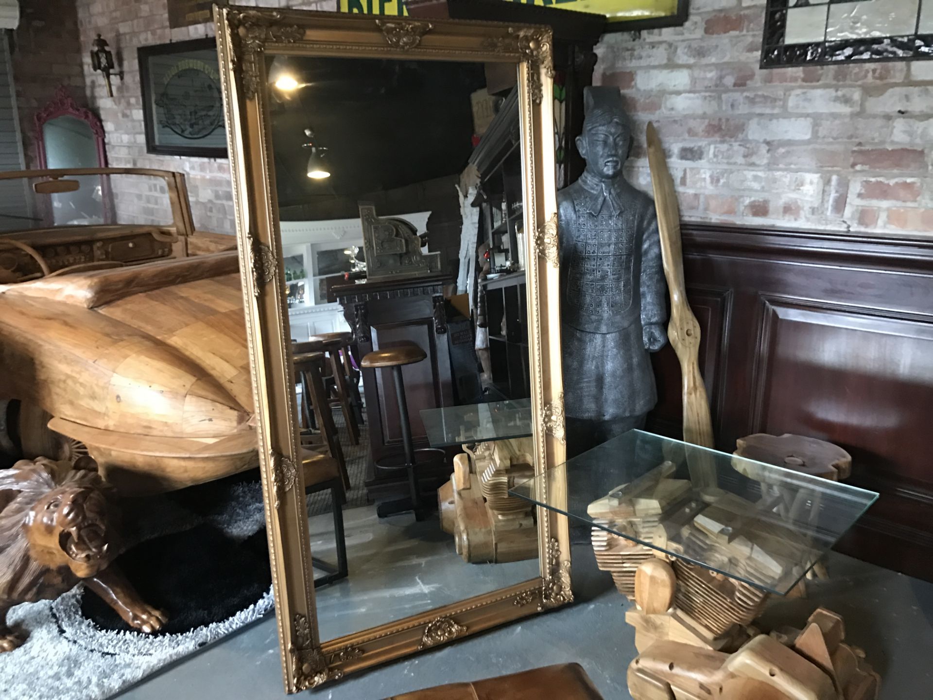 NEW BOXED MASSIVE 170CM TALL FRENCH MIRROR IN ANTIQUE GOLD