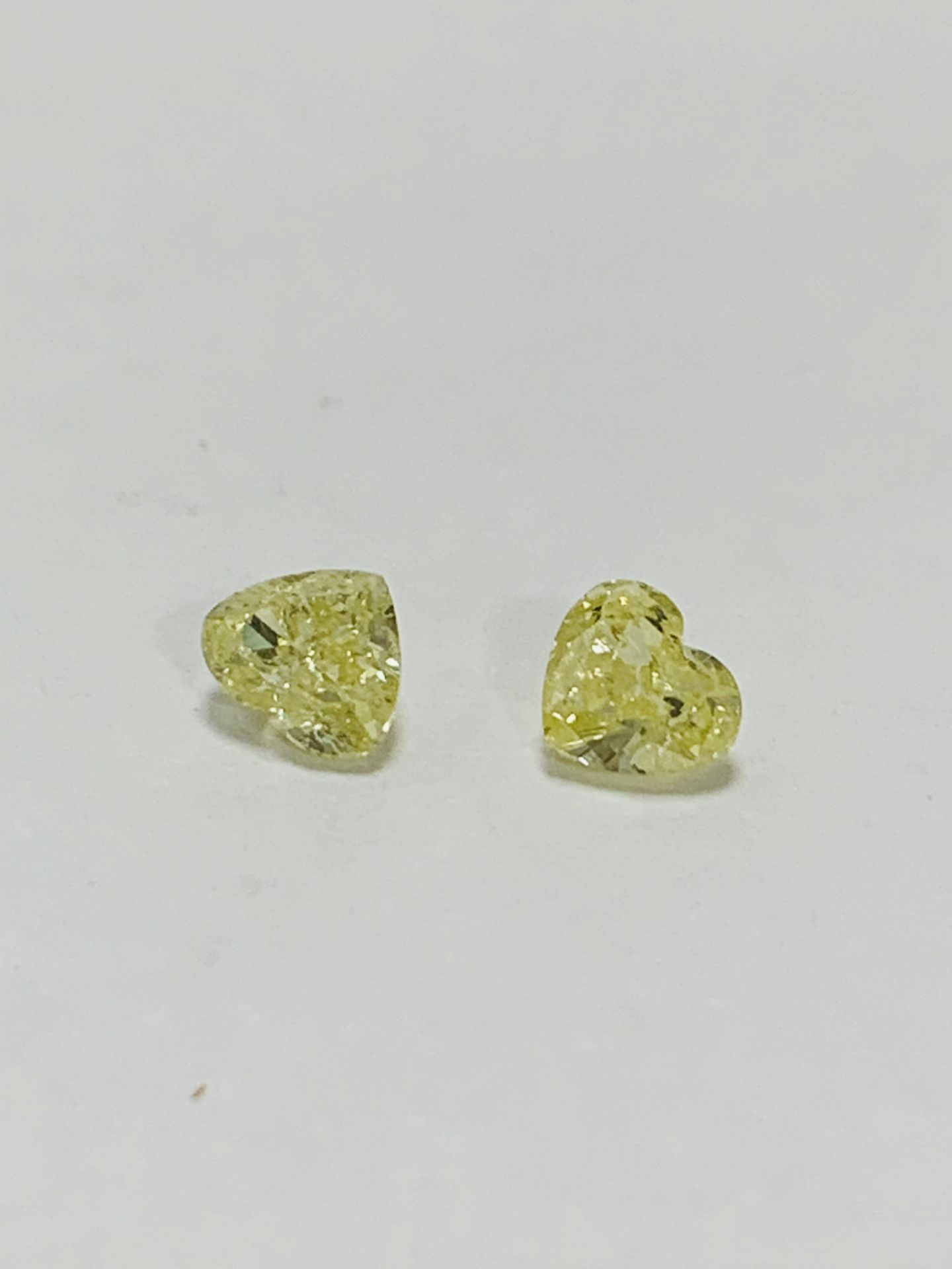 1ct pair Natural Yellow heart shape Diamonds