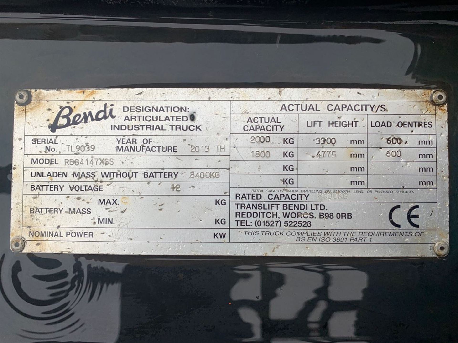 2013 Bendi RBG4156XSS Gas Forklift Truck - Image 15 of 15