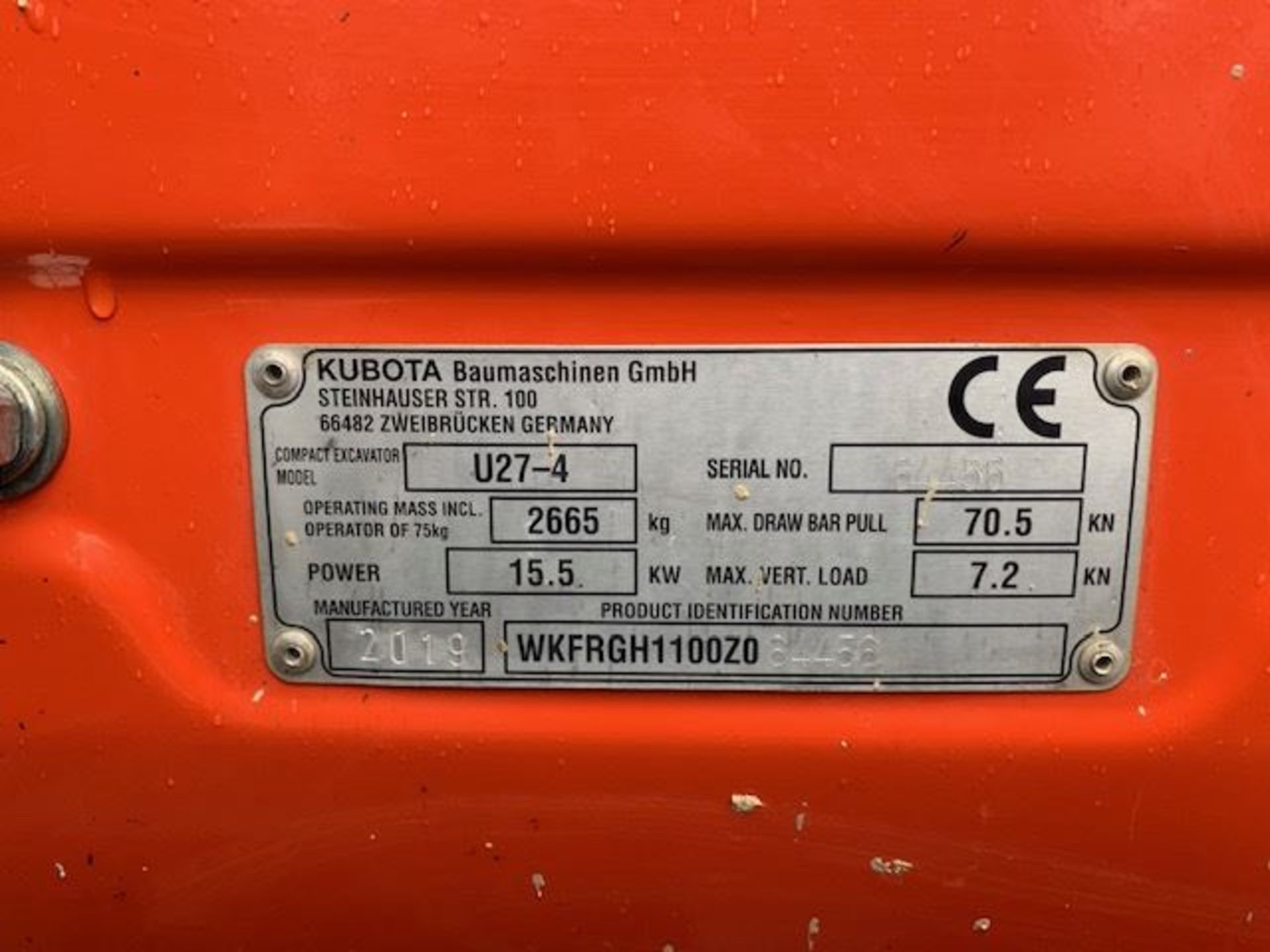 2019 Kubota U27-4 Excavator - ONLY 621hrs - Image 16 of 21