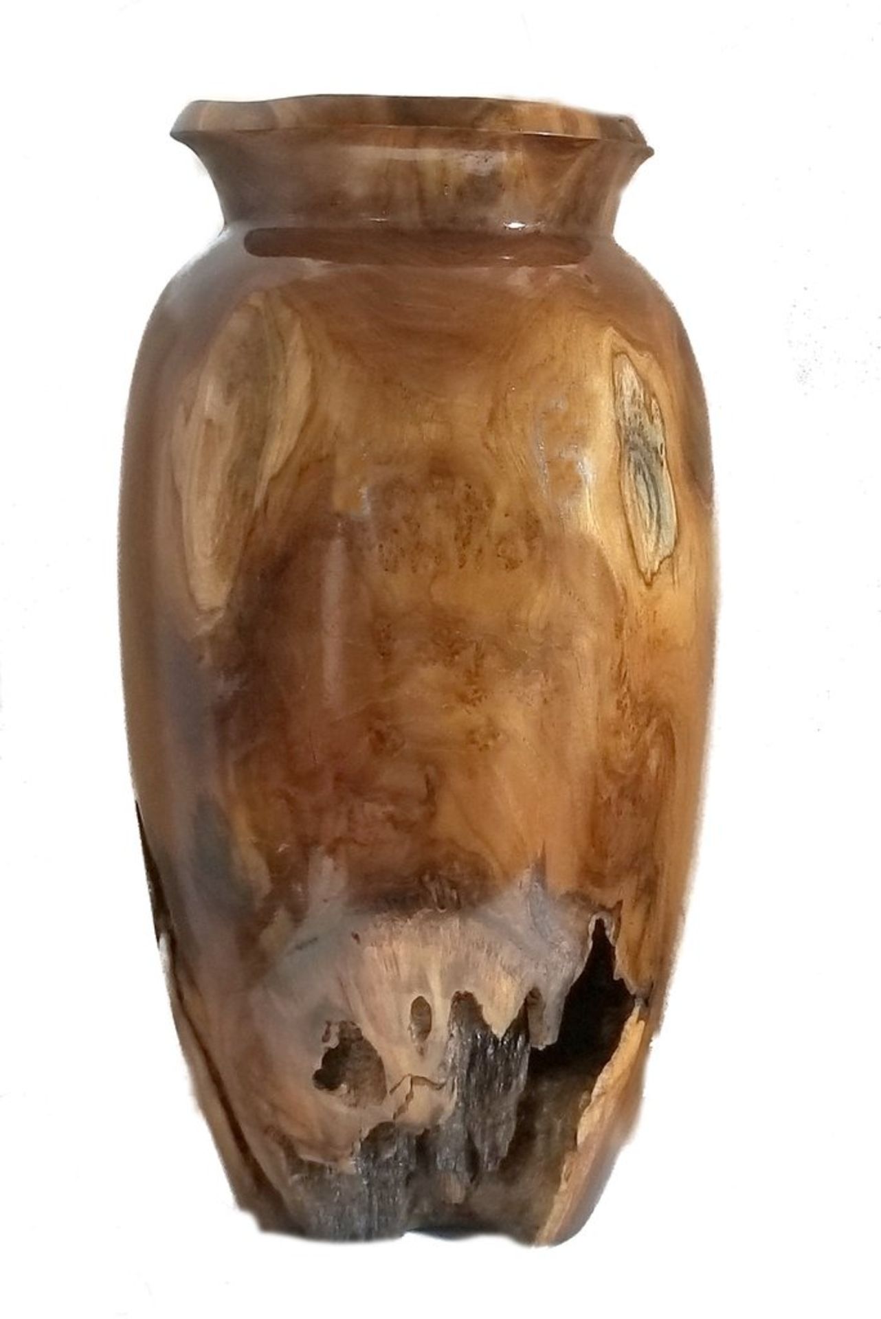 SOLID TEAK DRIFTWOOD HEAVY VASE