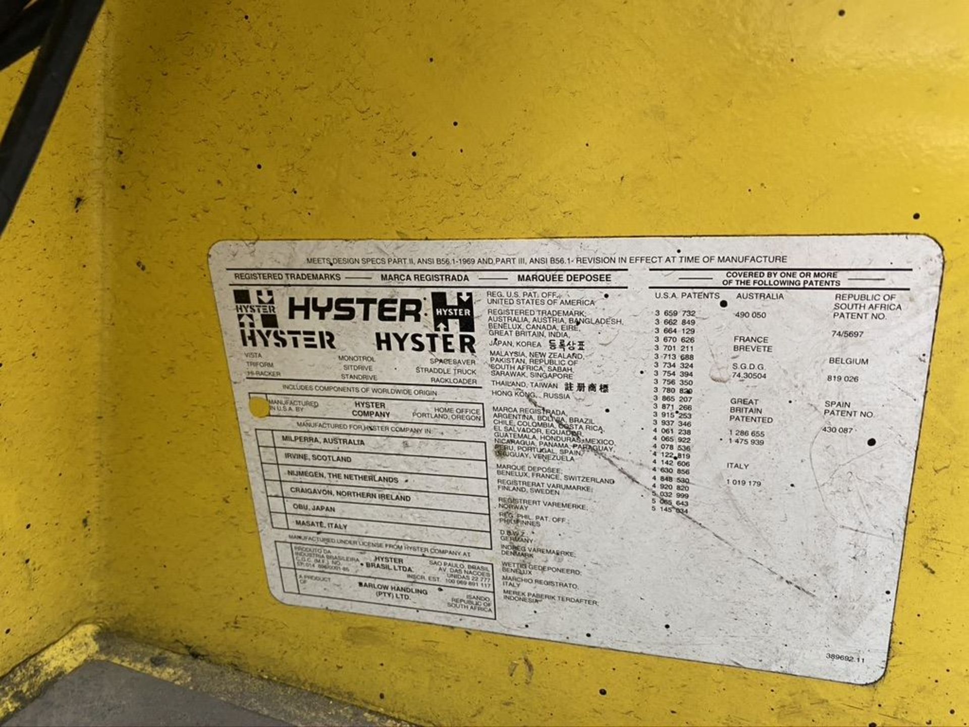 1999 HYSTER S4.00XL 4T LPG COUNTER BALANCE FORK TRUCK - Image 7 of 8