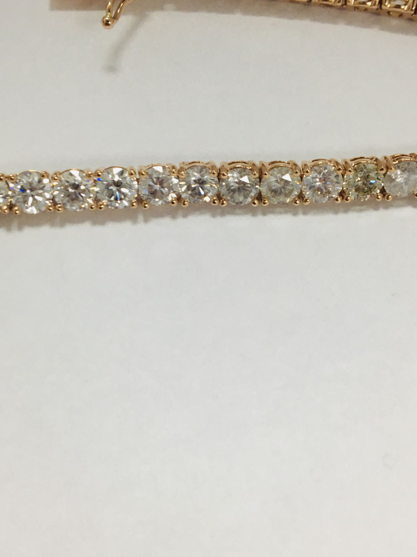 14Ct Rose Gold Diamond Tennis Bracelet - Image 12 of 20