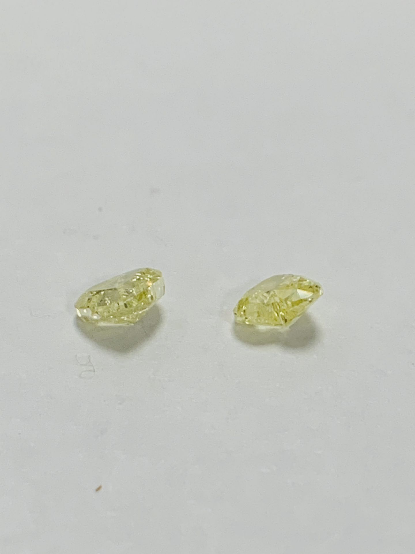 1Ct Pair Natural Yellow Heart Shape Diamonds - Image 2 of 2