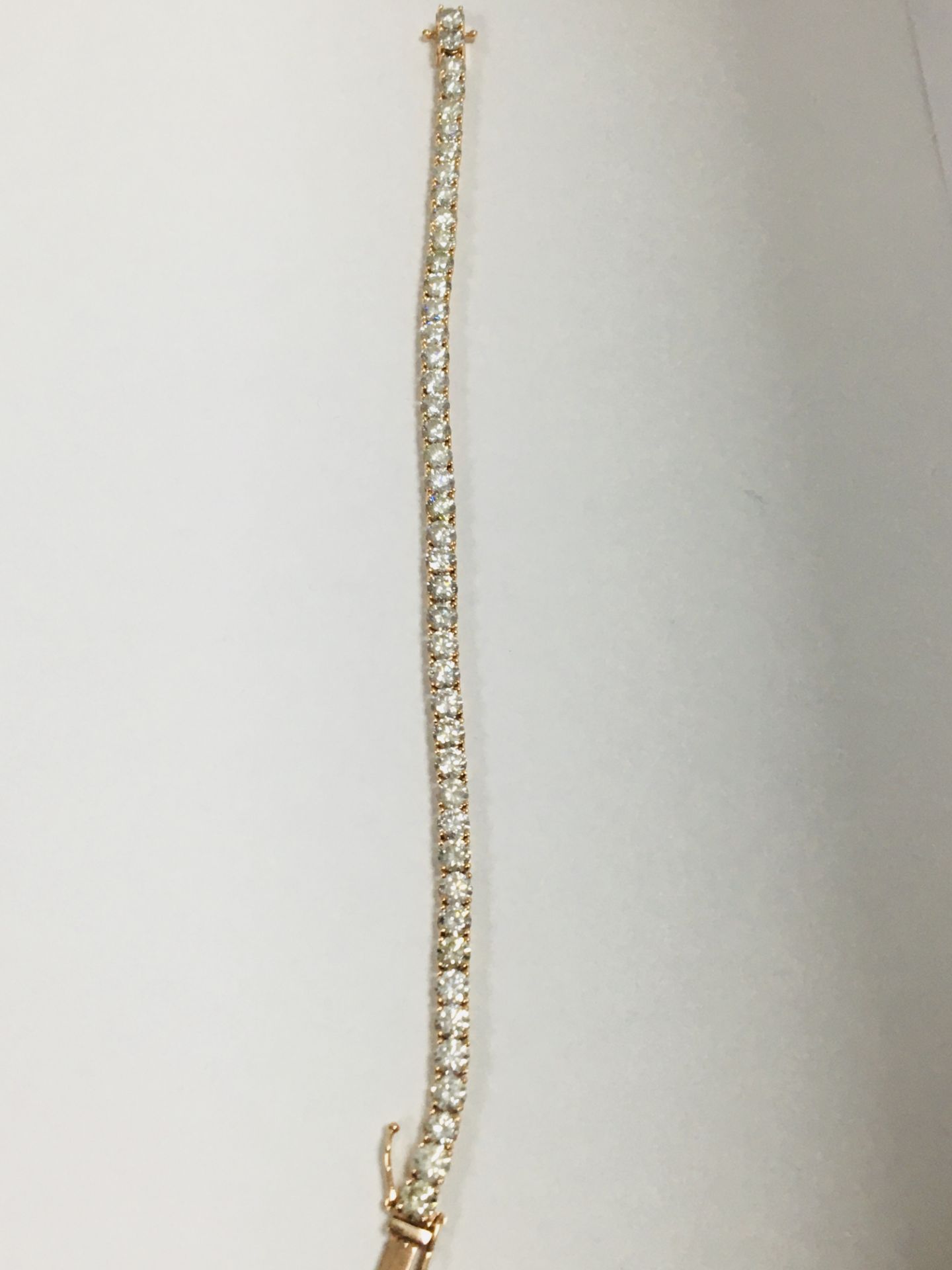 14Ct Rose Gold Diamond Tennis Bracelet - Image 15 of 20