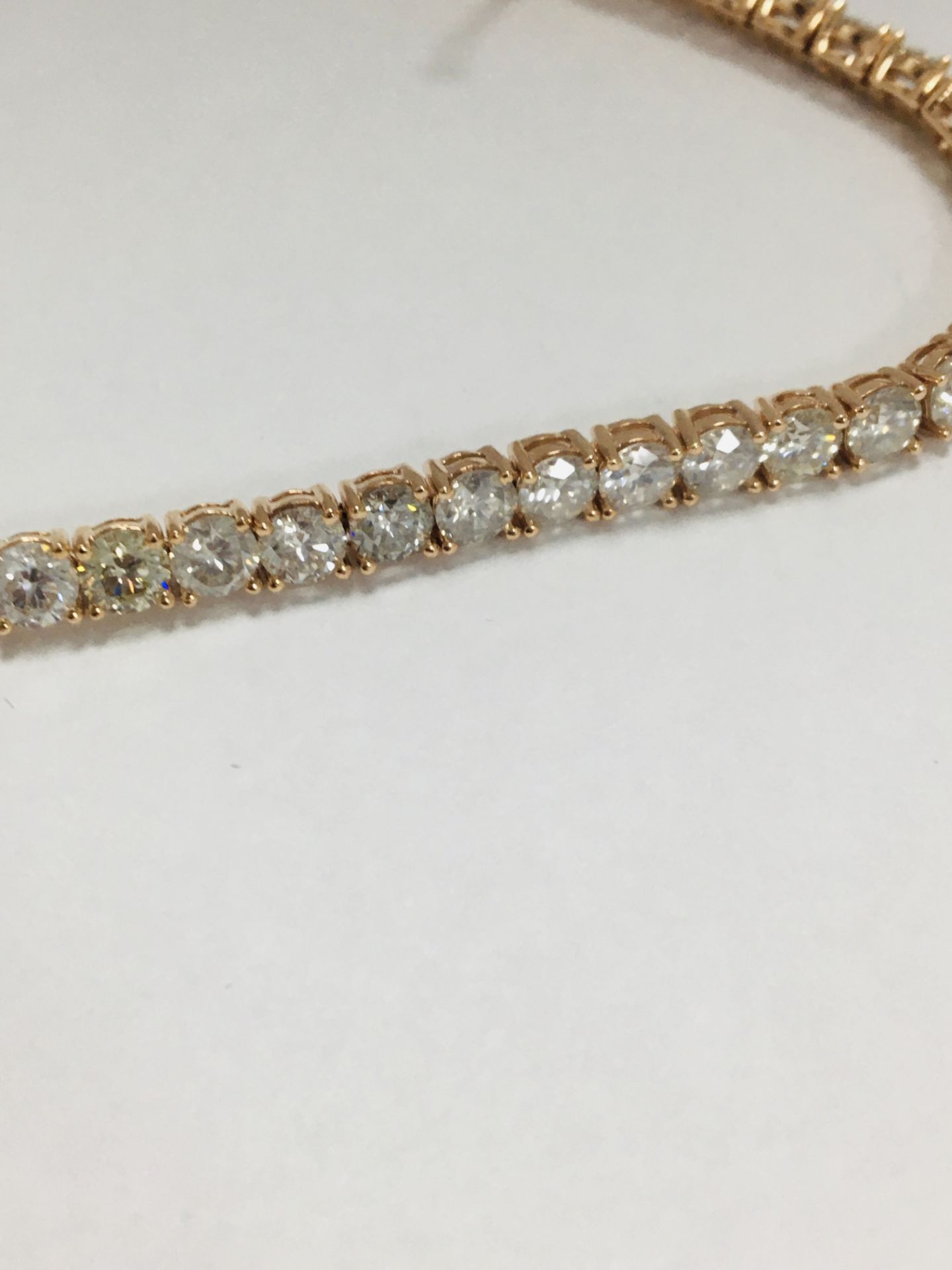 14Ct Rose Gold Diamond Tennis Bracelet - Image 8 of 20