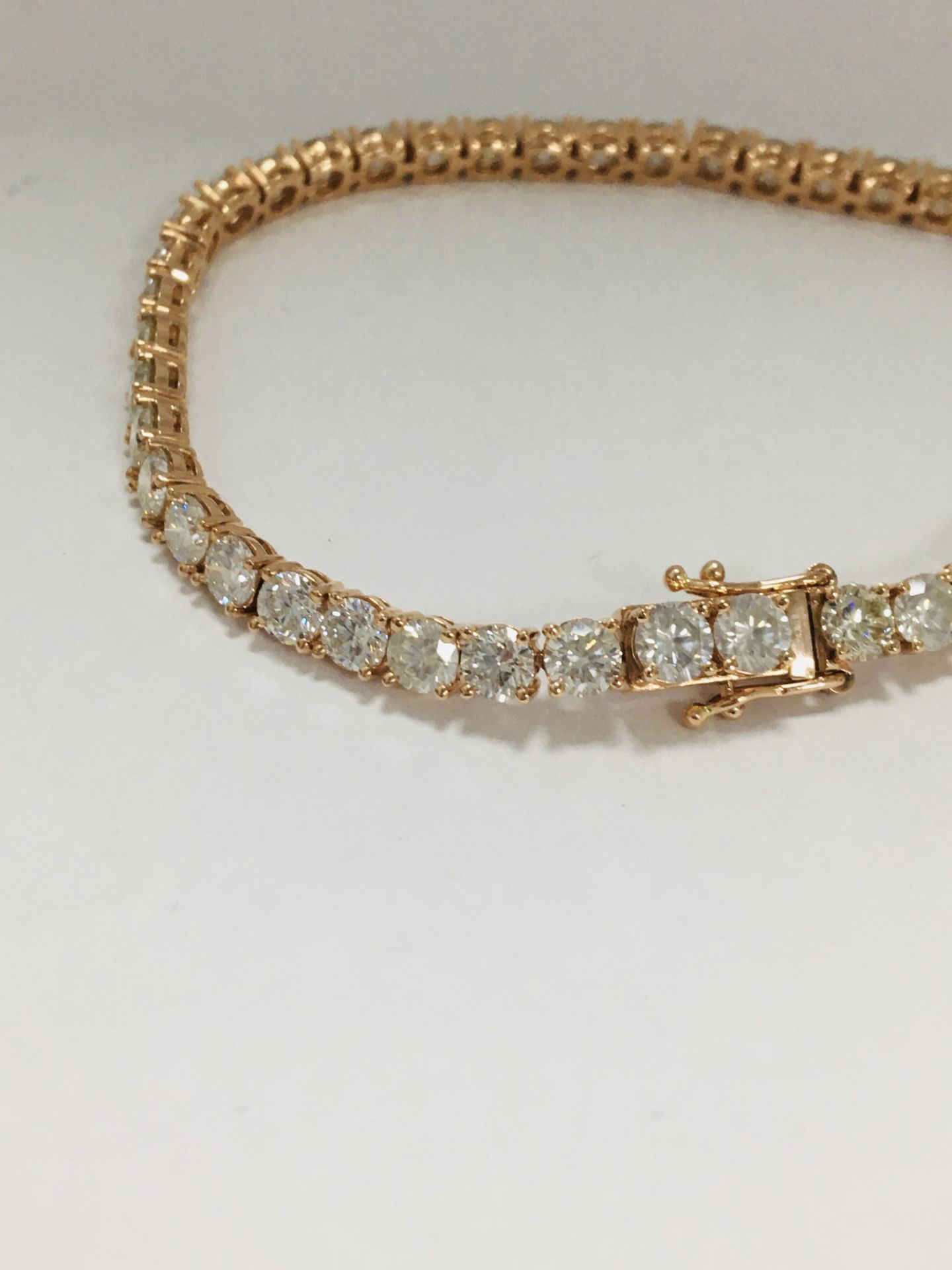 14Ct Rose Gold Diamond Tennis Bracelet - Image 4 of 20