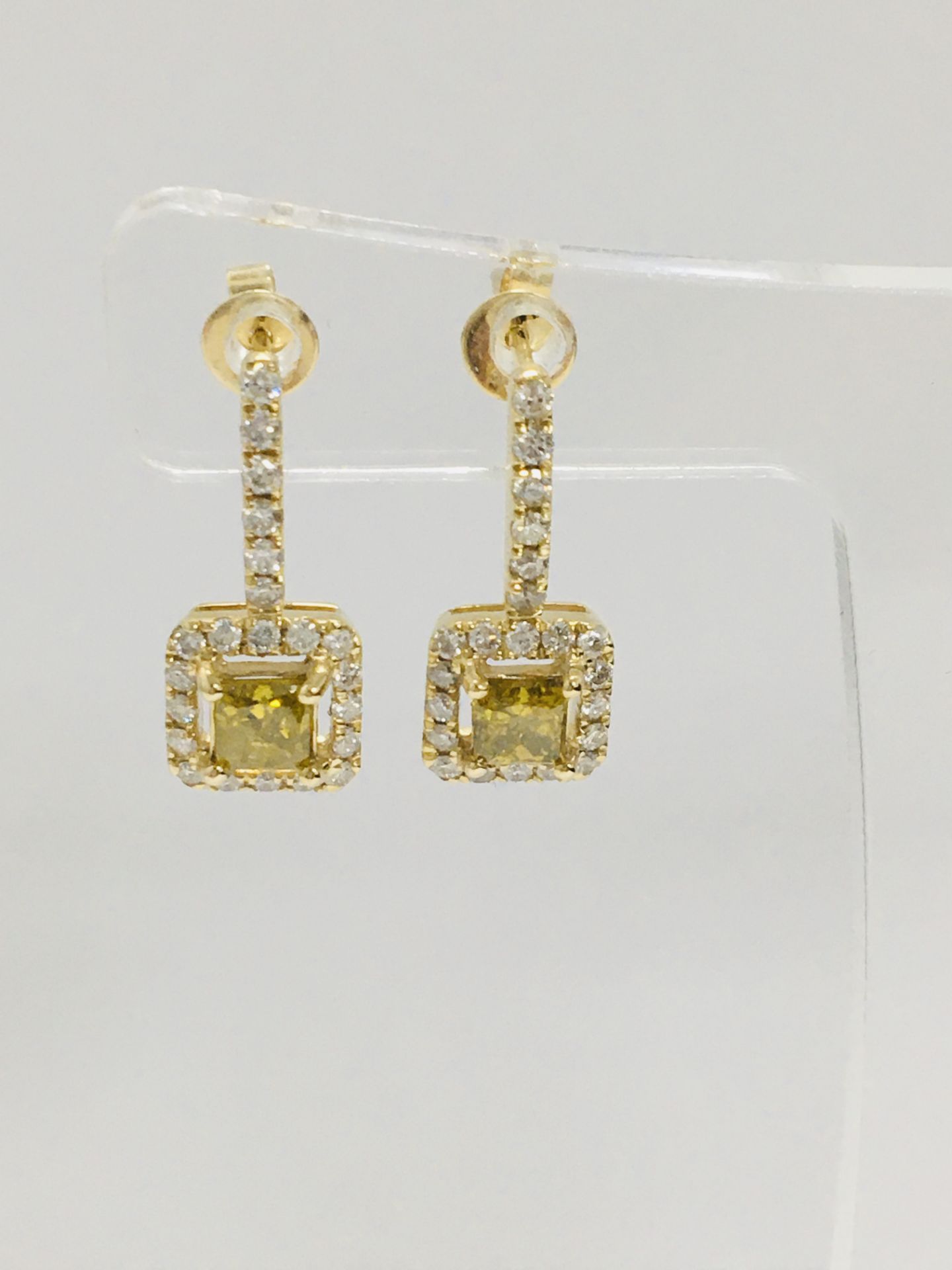 14Ct Yellow Gold Diamond Drop Earrings - Image 7 of 11