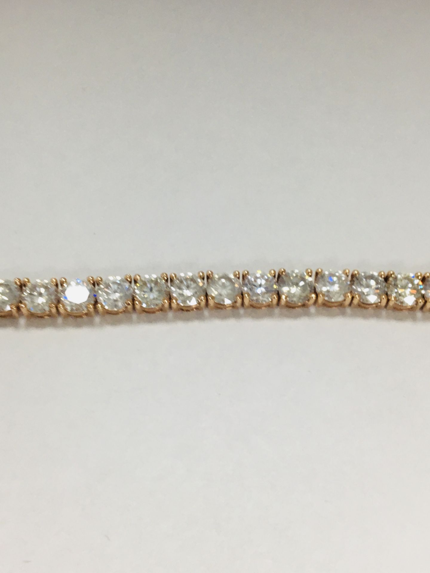 14Ct Rose Gold Diamond Tennis Bracelet - Image 14 of 20