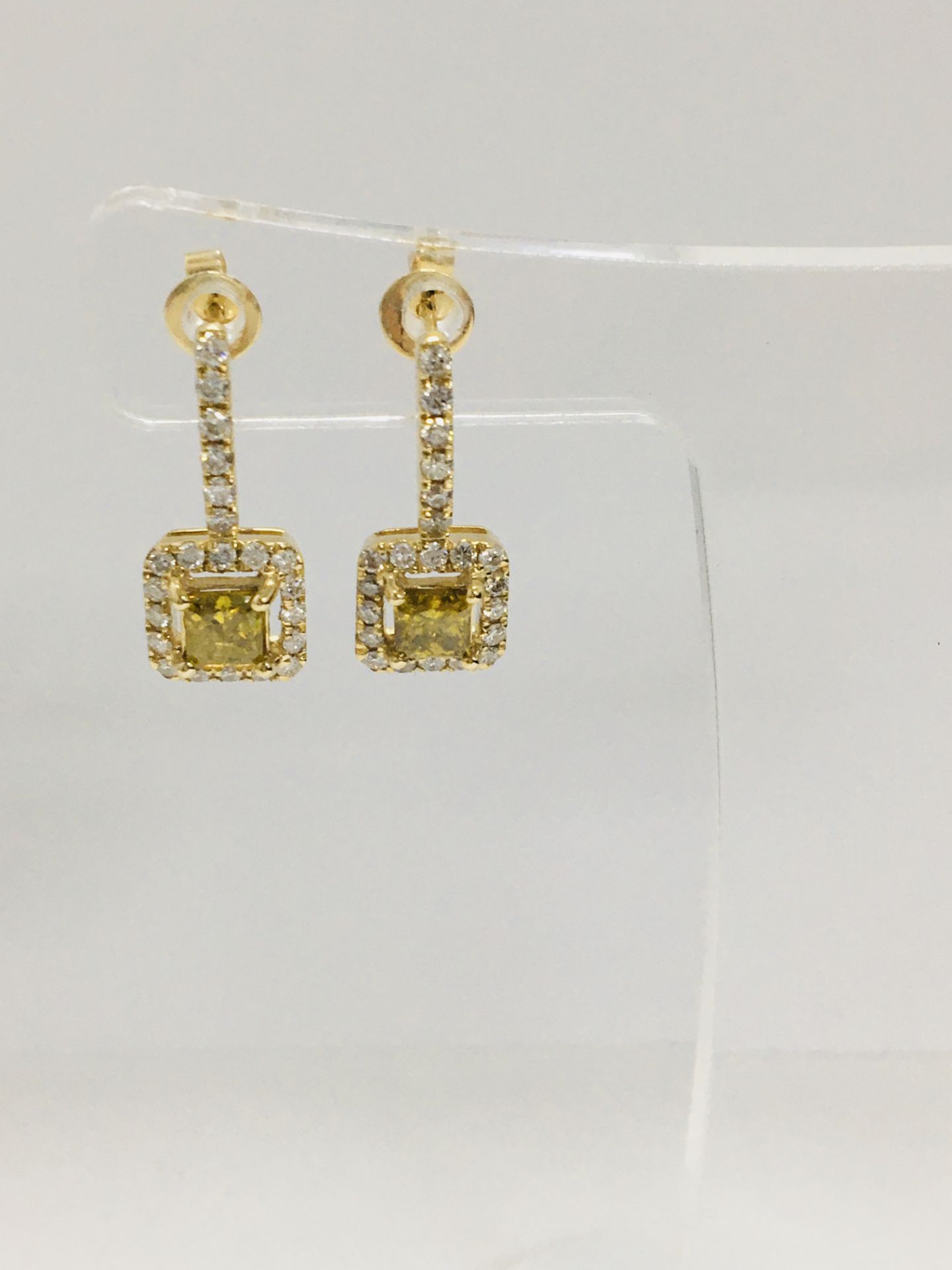 14Ct Yellow Gold Diamond Drop Earrings - Image 6 of 11