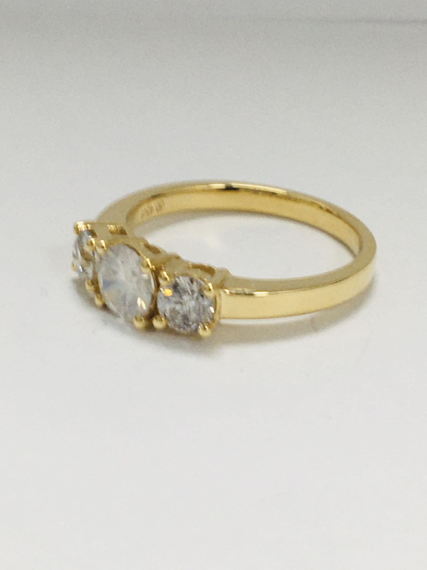 14Ct Yellow Gold Diamond Trilogy Ring