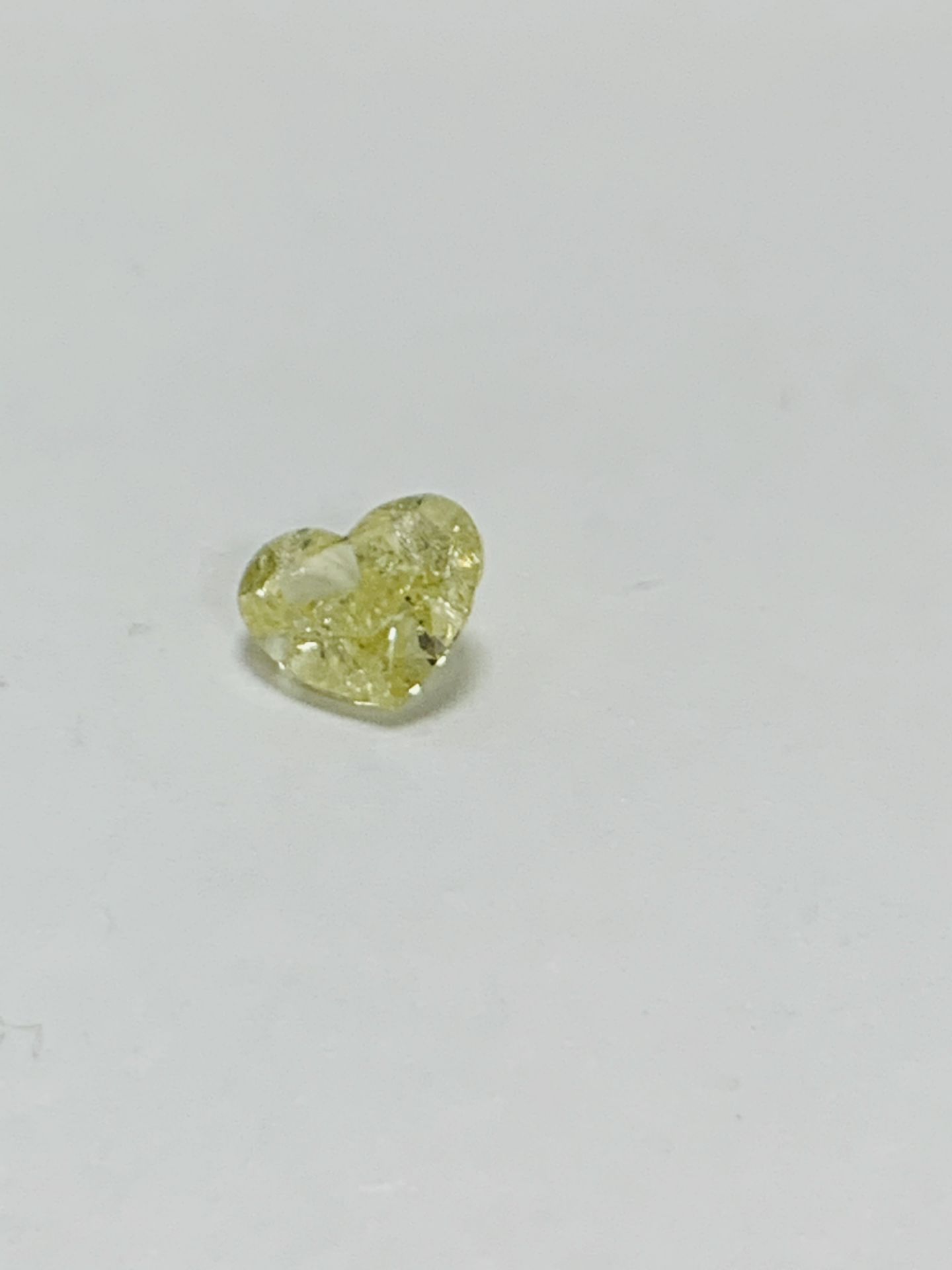 0.87Ct Natural Yellow Heart Shape Diamond
