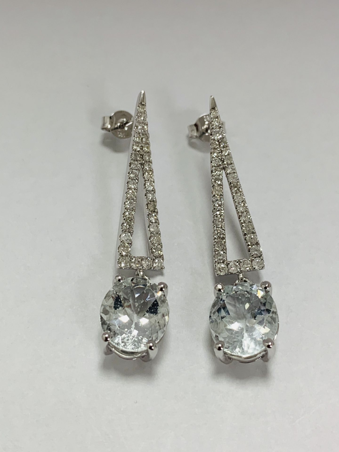 14K White Gold Pair Of Earrings - Image 3 of 12