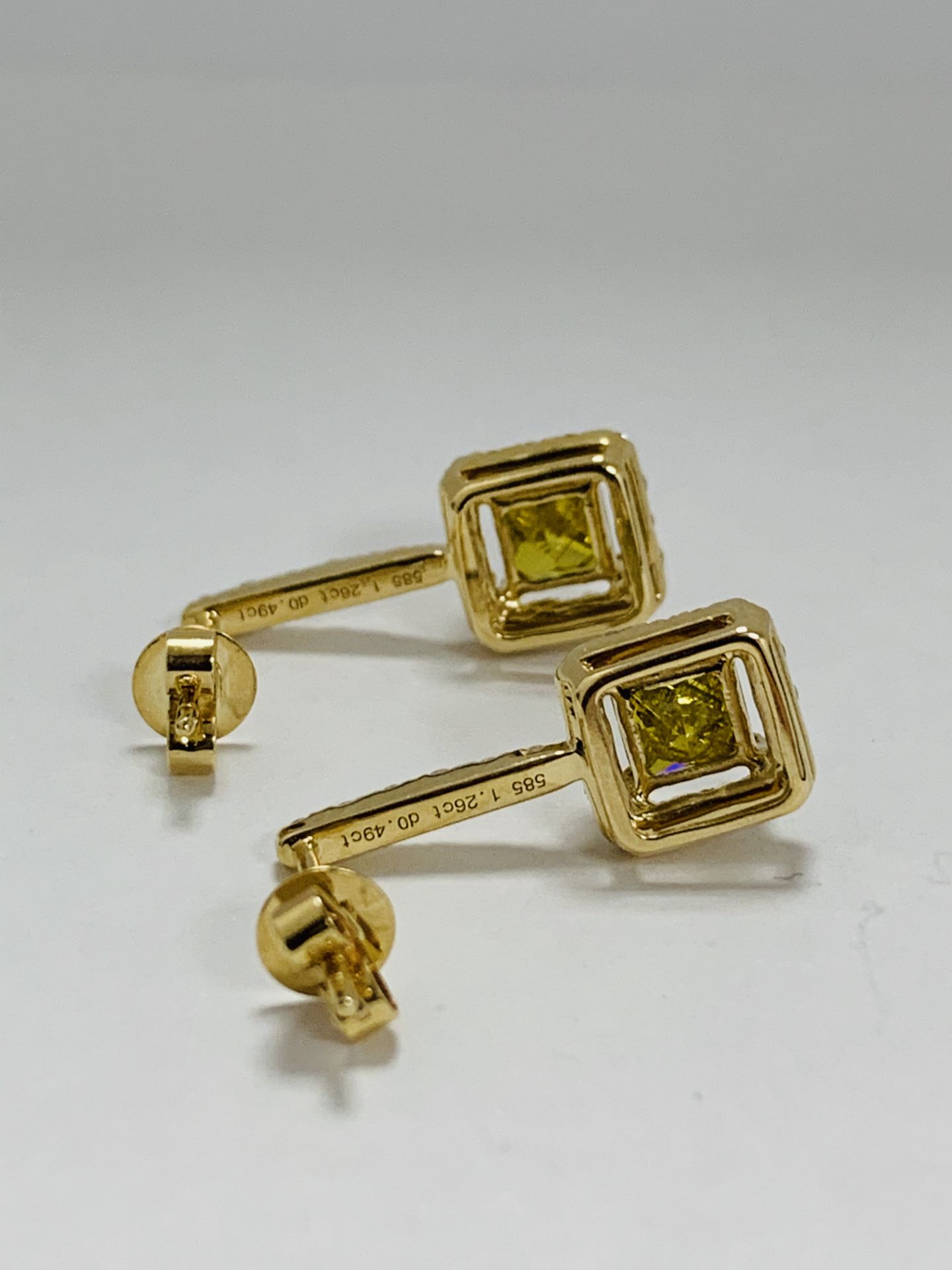 14K Yellow Gold Pair Of Earrings - Image 7 of 11