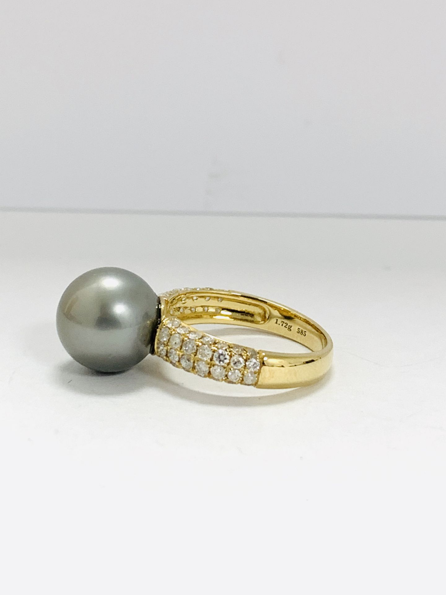 14K Yellow Gold Ring Cultured Tahitian Pearl - Image 3 of 9