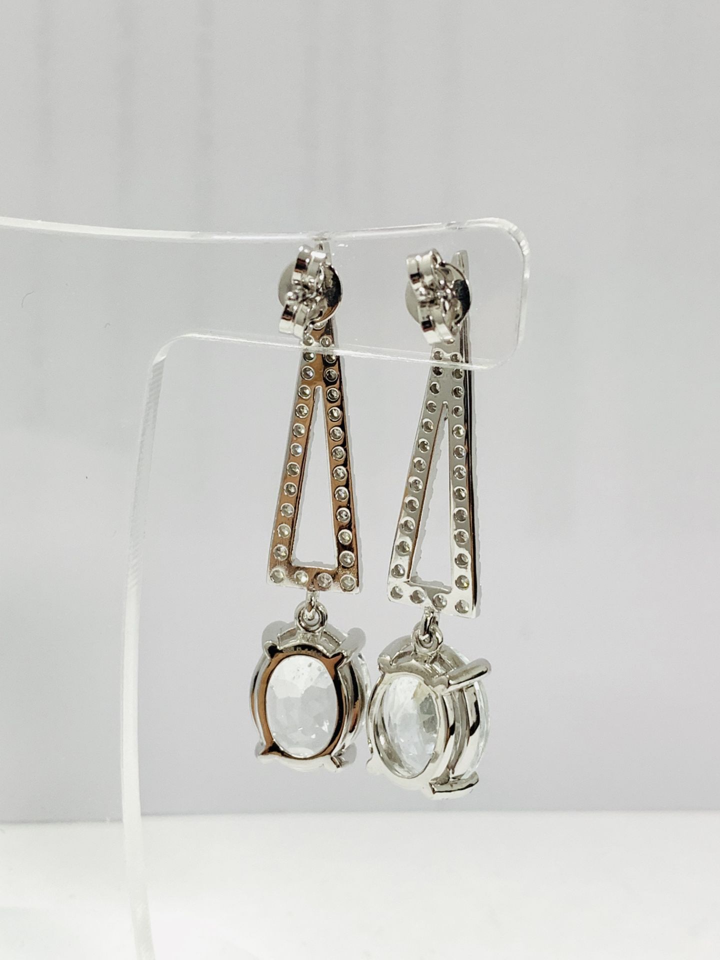 14K White Gold Pair Of Earrings - Image 9 of 12