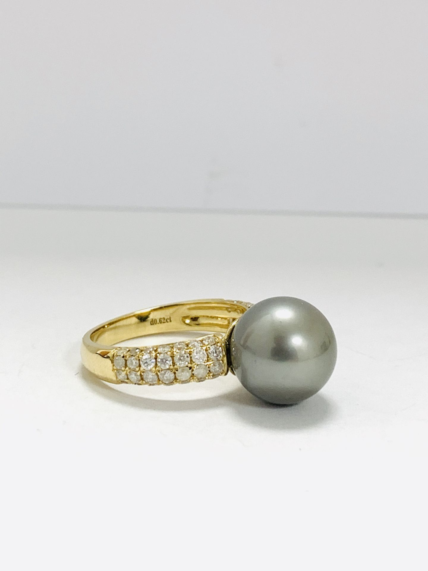 14K Yellow Gold Ring Cultured Tahitian Pearl - Image 6 of 9