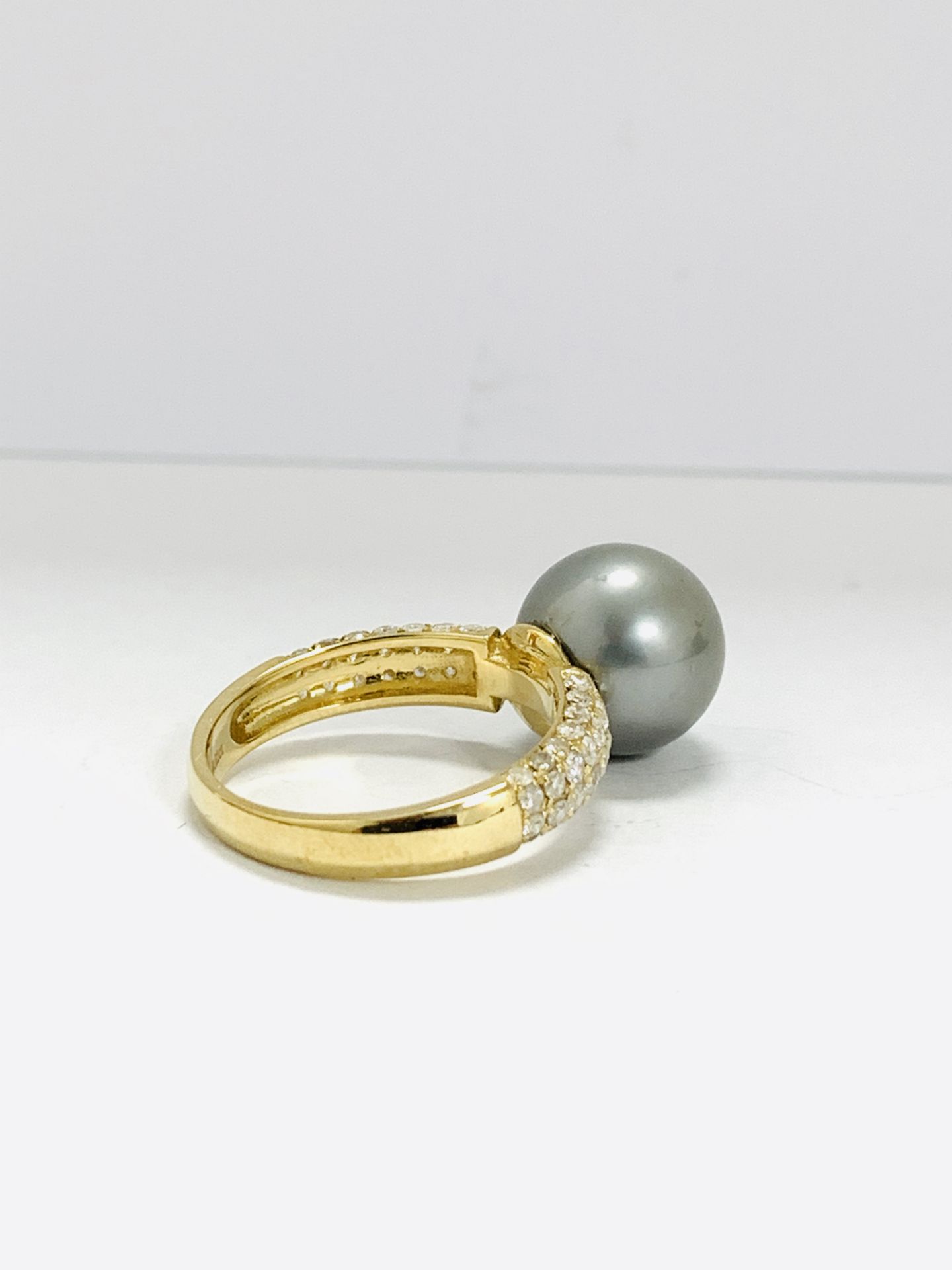 14K Yellow Gold Ring Cultured Tahitian Pearl - Image 5 of 9