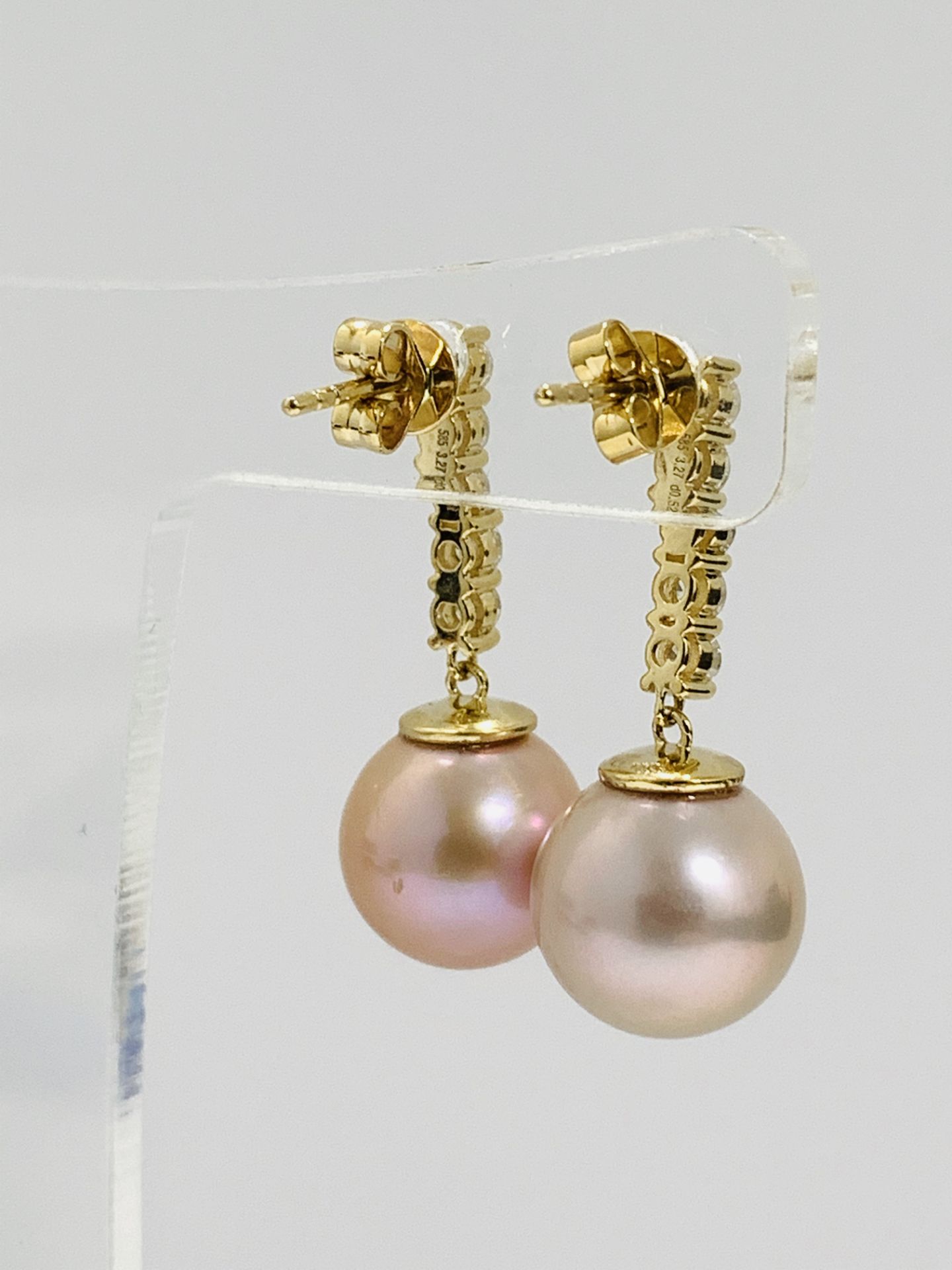 14K Yellow Gold Pair Of Earrings - Image 6 of 8