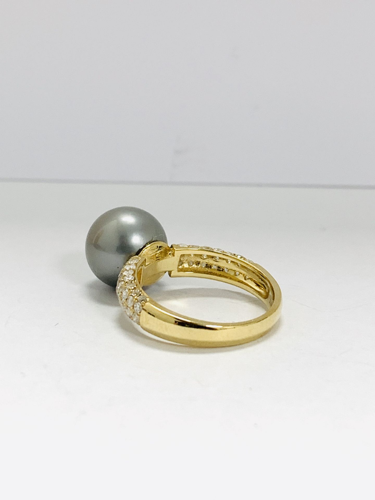 14K Yellow Gold Ring Cultured Tahitian Pearl - Image 4 of 9