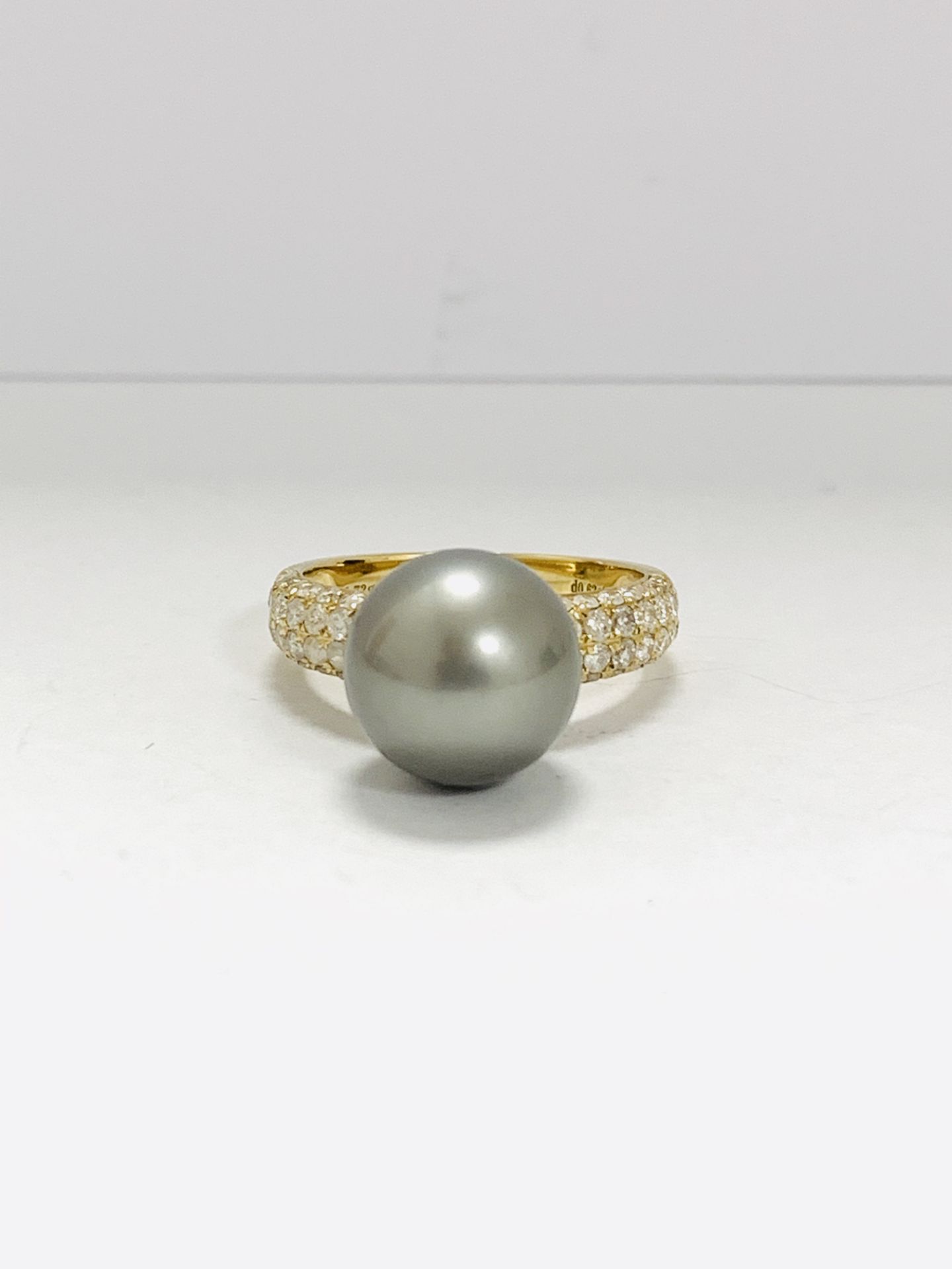 14K Yellow Gold Ring Cultured Tahitian Pearl