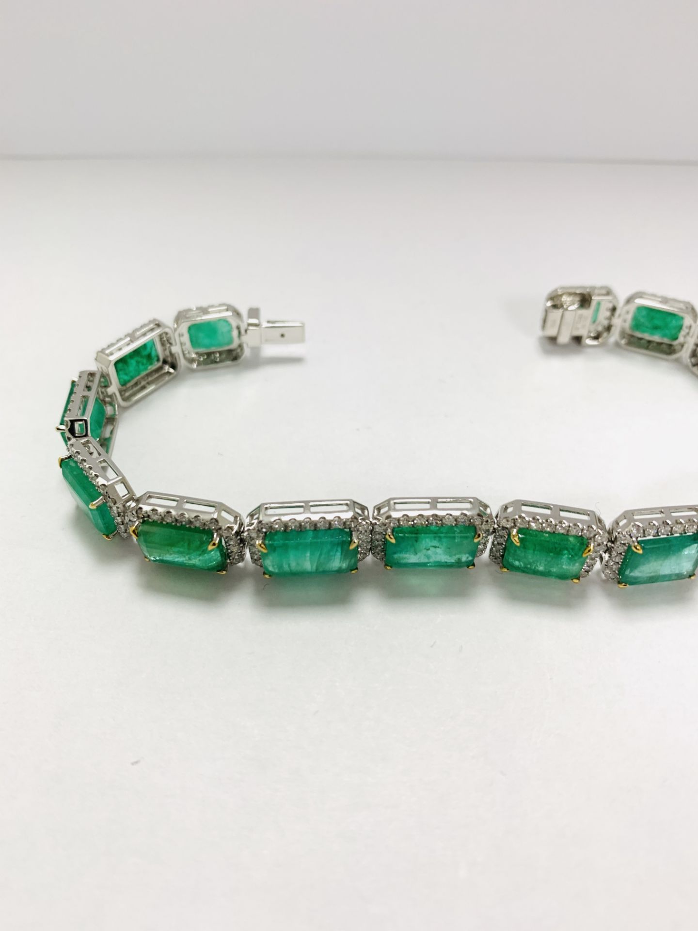 Platinum Emerald and Diamond Necklace - Image 3 of 18