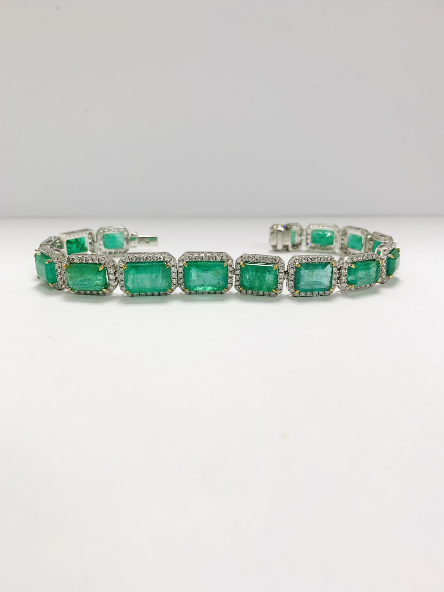 Platinum Emerald and Diamond Necklace