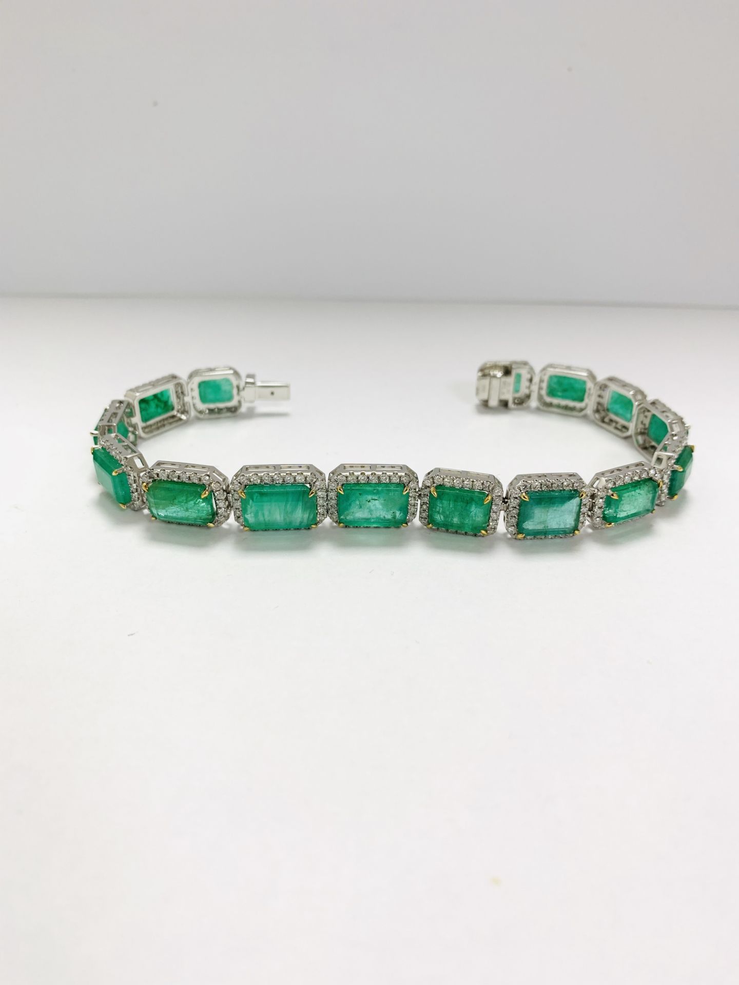 Platinum Emerald and Diamond Necklace - Image 2 of 18