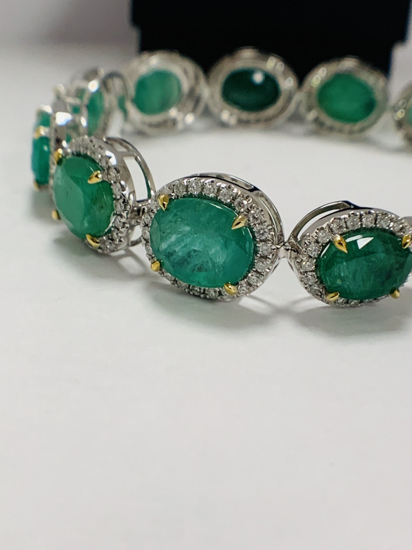 Platinum and Yellow Gold Emerald and Diamond Bracelet - Image 2 of 17