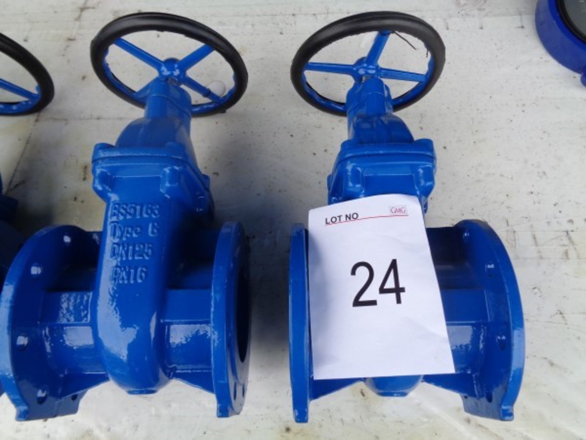 2 x BS5163 type B DN125 PN16 gate valves