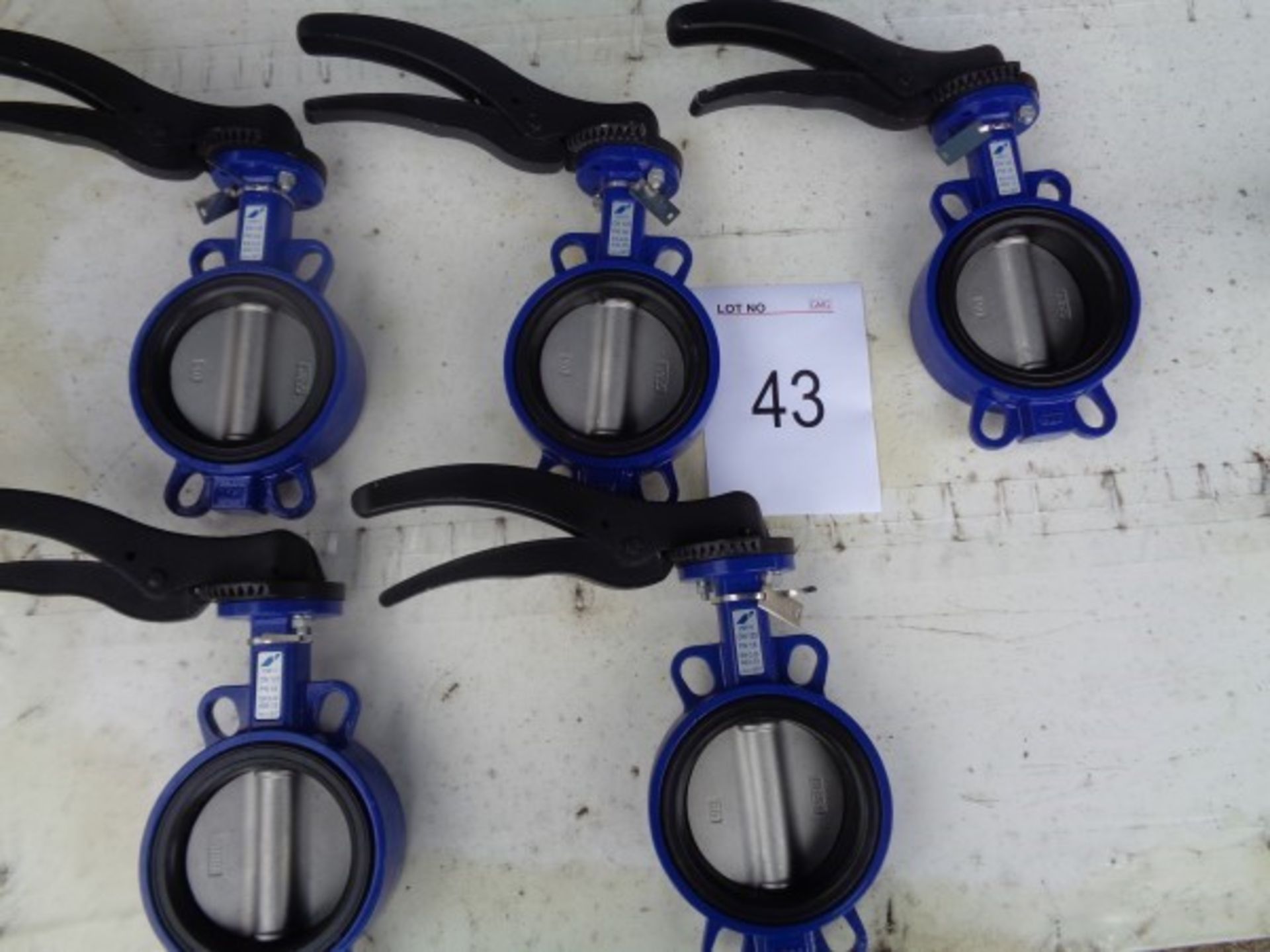 5 x Eura Valves V9911 DN 125 400-15 butterfly valves.