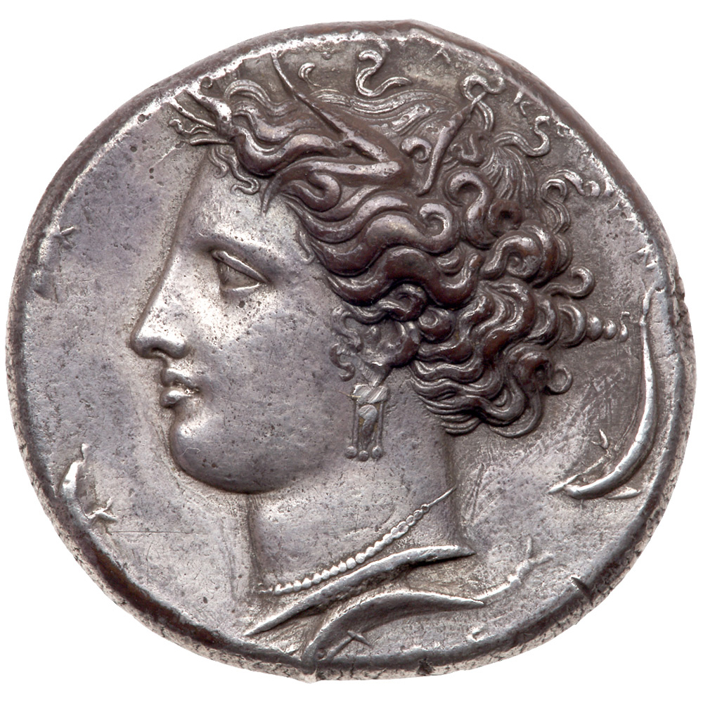 Sicily, Syracuse. Dionysios I. Silver Decadrachm, 405-367 BC. AEF - Image 3 of 3