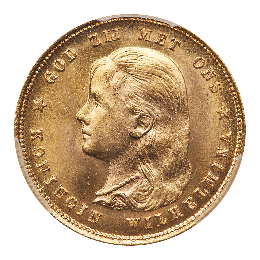 Netherlands. 10 Gulden, 1897. PCGS MS66 - Image 2 of 3