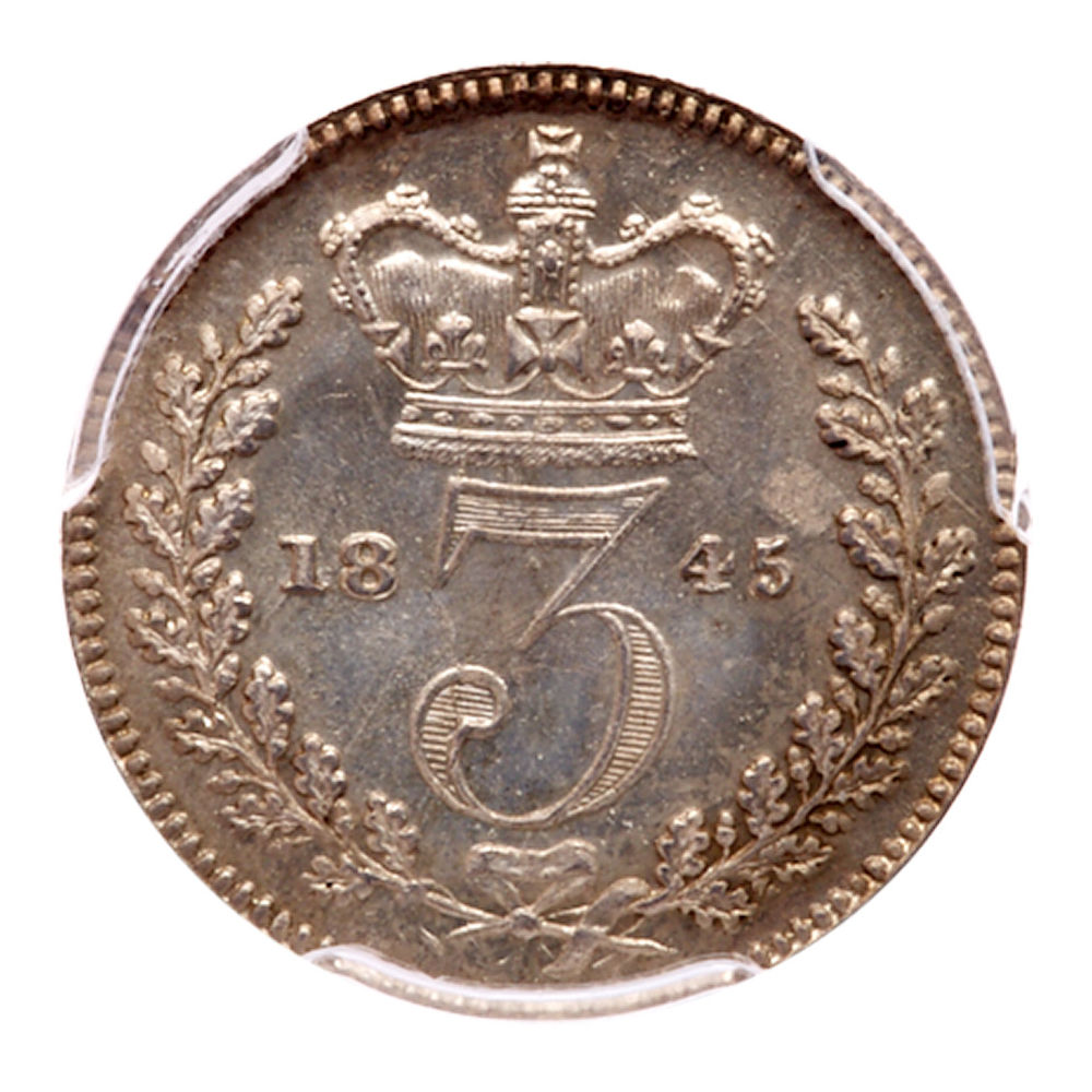 Great Britain. 3 Pence, 1845. PCGS MS64 - Image 3 of 3