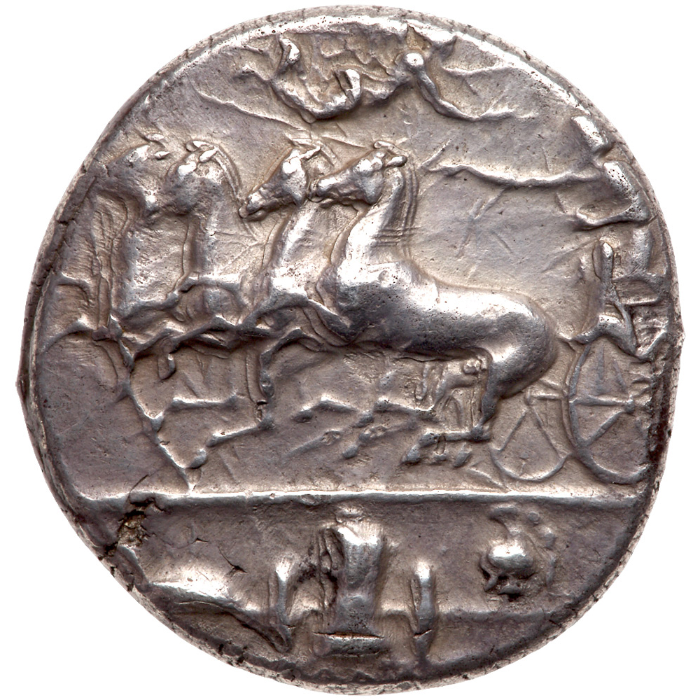 Sicily, Syracuse. Dionysios I. Silver Decadrachm, 405-367 BC. AEF - Image 2 of 3