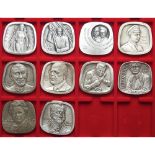 Israel. Judaica, Jewish-American Hall of Fame Medals, lot of 8 pure silver and 2 silver-plated bronz