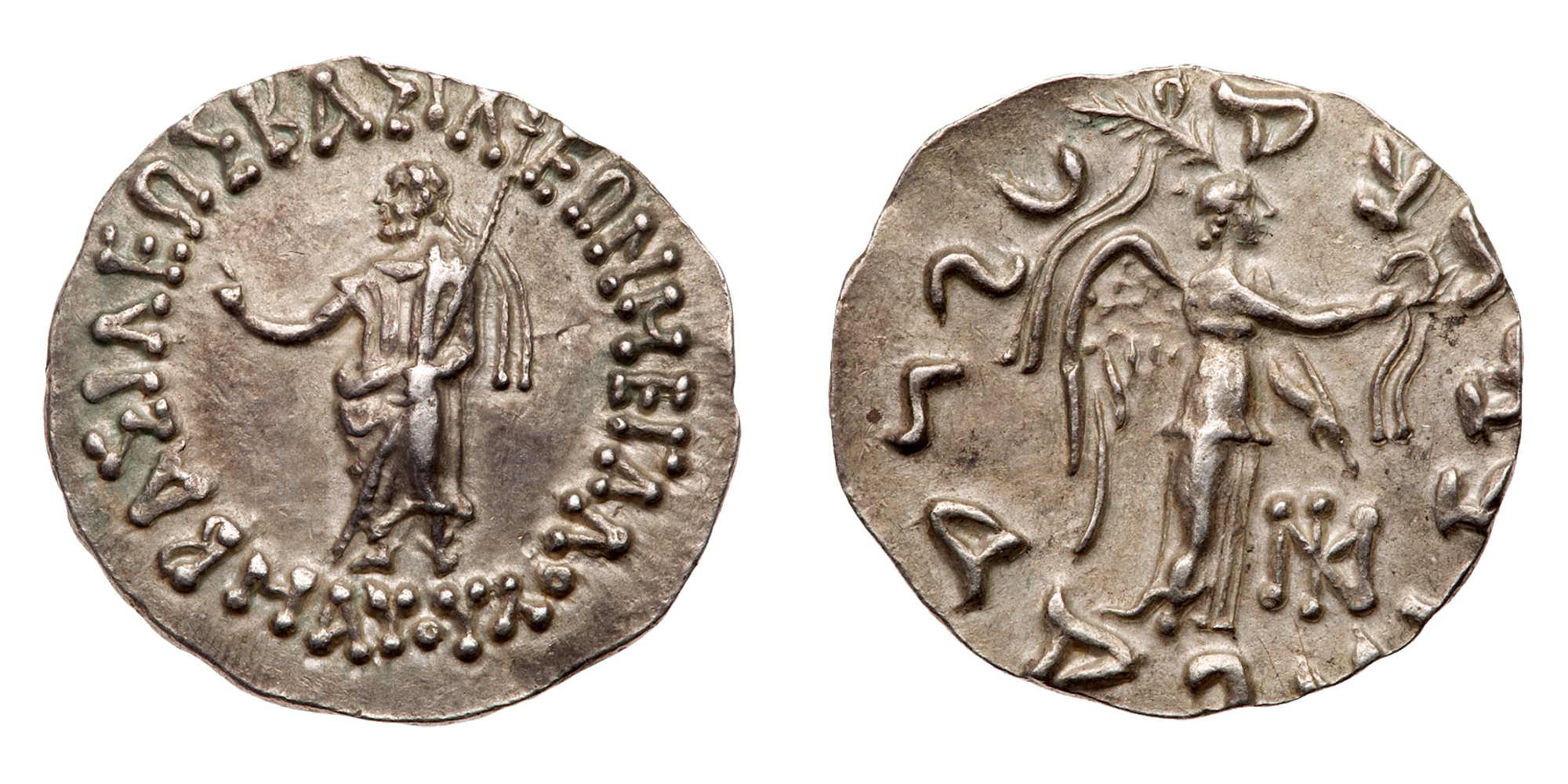 Indo-Skythian Kingdom. Maues. Silver Tetradrachm (9.79 g), ca. 125-85 BC. EF