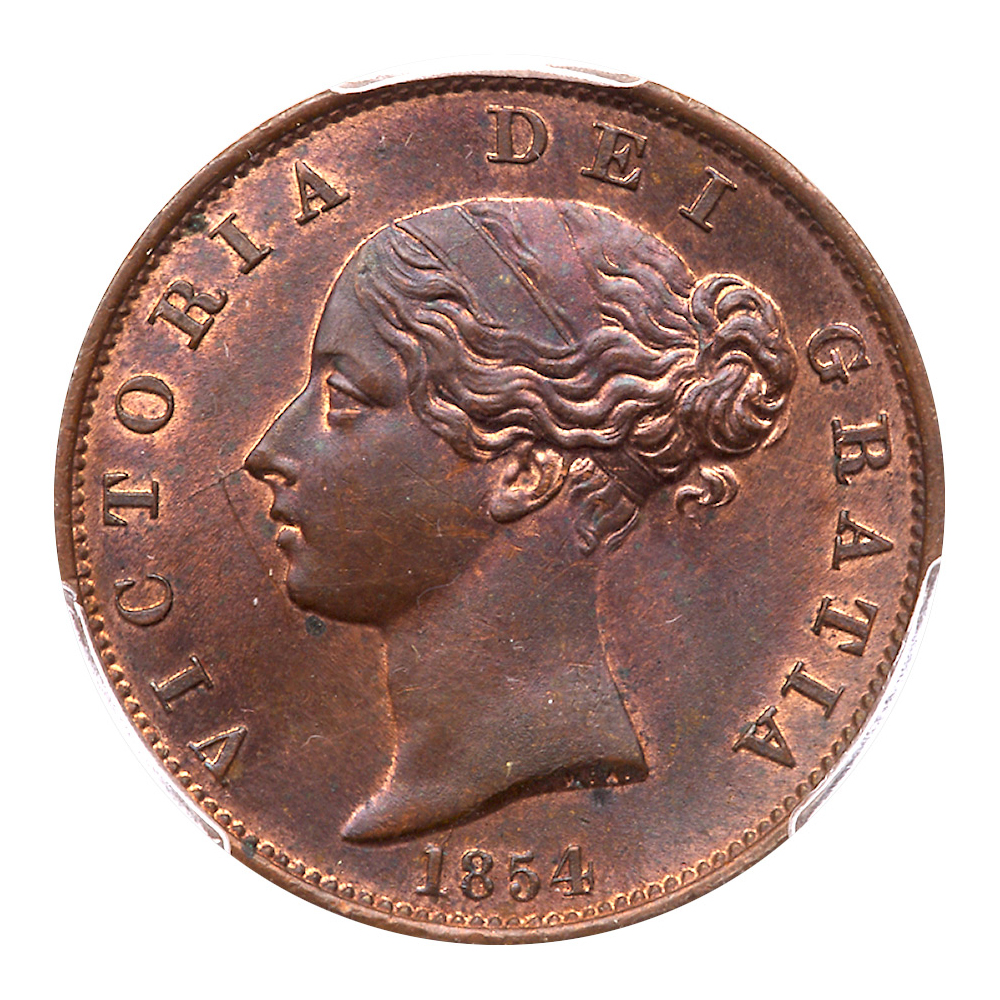 Great Britain. Halfpenny, 1854. PCGS MS64 - Image 2 of 3