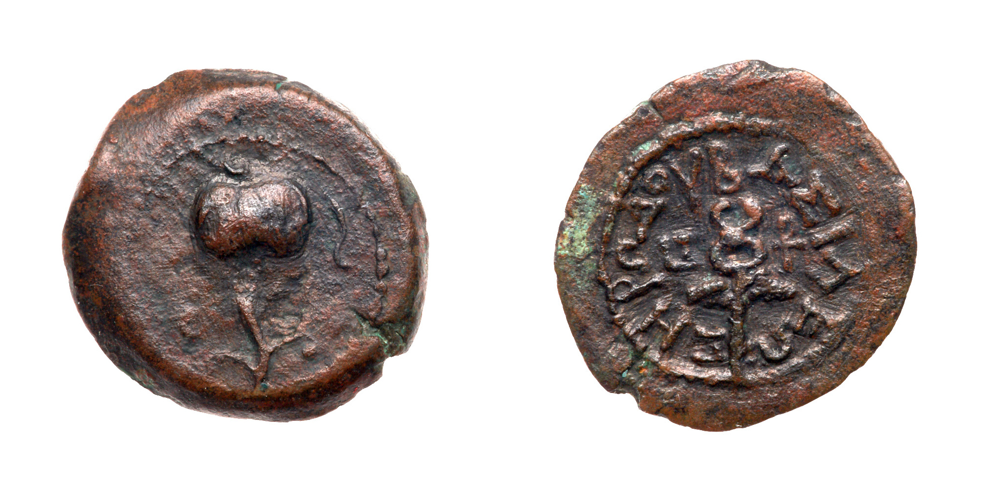 Judaea, Herodian Kingdom. Herod I. Æ 2 Prutot (3.15 g), 40 BCE-4 CE. VF