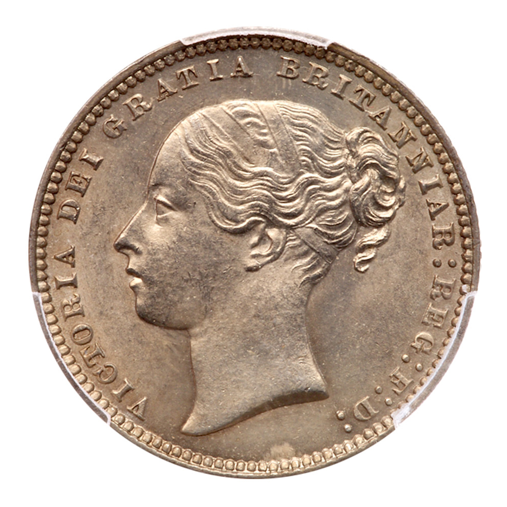 Great Britain. Shilling, 1875. PCGS UNC - Image 2 of 3