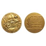 Israel. Impressive Israel-Egypt Peace Treaty Gold Medal, 1979. MS