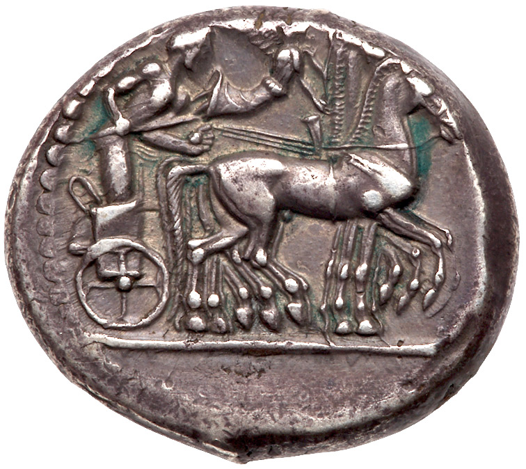 Sicily, Syracuse. Deinomenid Tyranny. Silver Tetradrachm, 485-466 BC. VF - Image 2 of 3