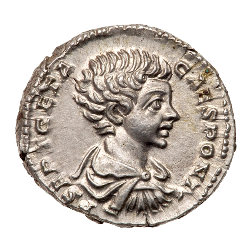 Geta. Silver Denarius (3.56 g), as Caesar, AD 198-209. MS - Image 2 of 3