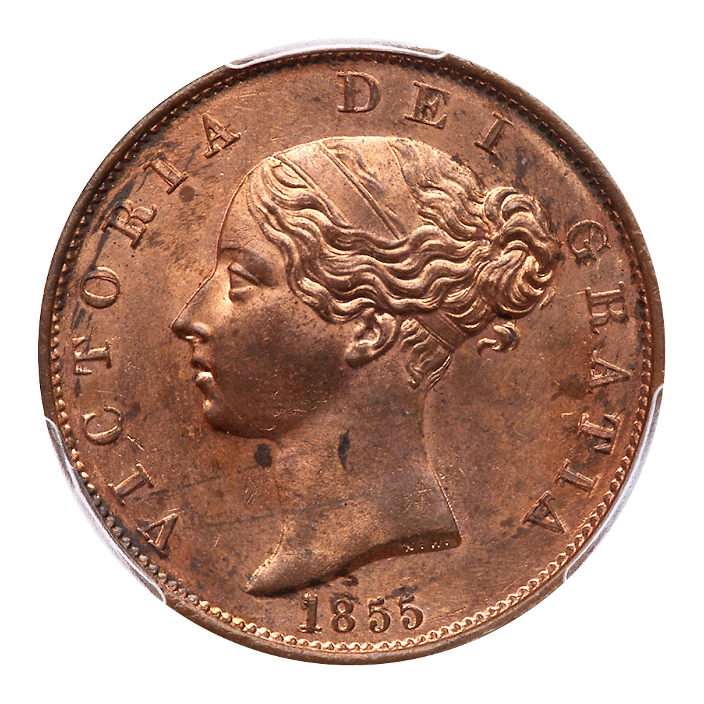 Great Britain. Halfpenny, 1855. PCGS MS64 - Image 2 of 3