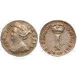 Great Britain. Silver Penny, 1709. AU-UNC