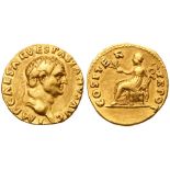Vespasian. Gold Aureus (6.37 g), AD 69-79. VF