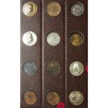 Israel. Large Lot of 12 Rare Medals Issued for American Israel Numismatic Association Tour Participa