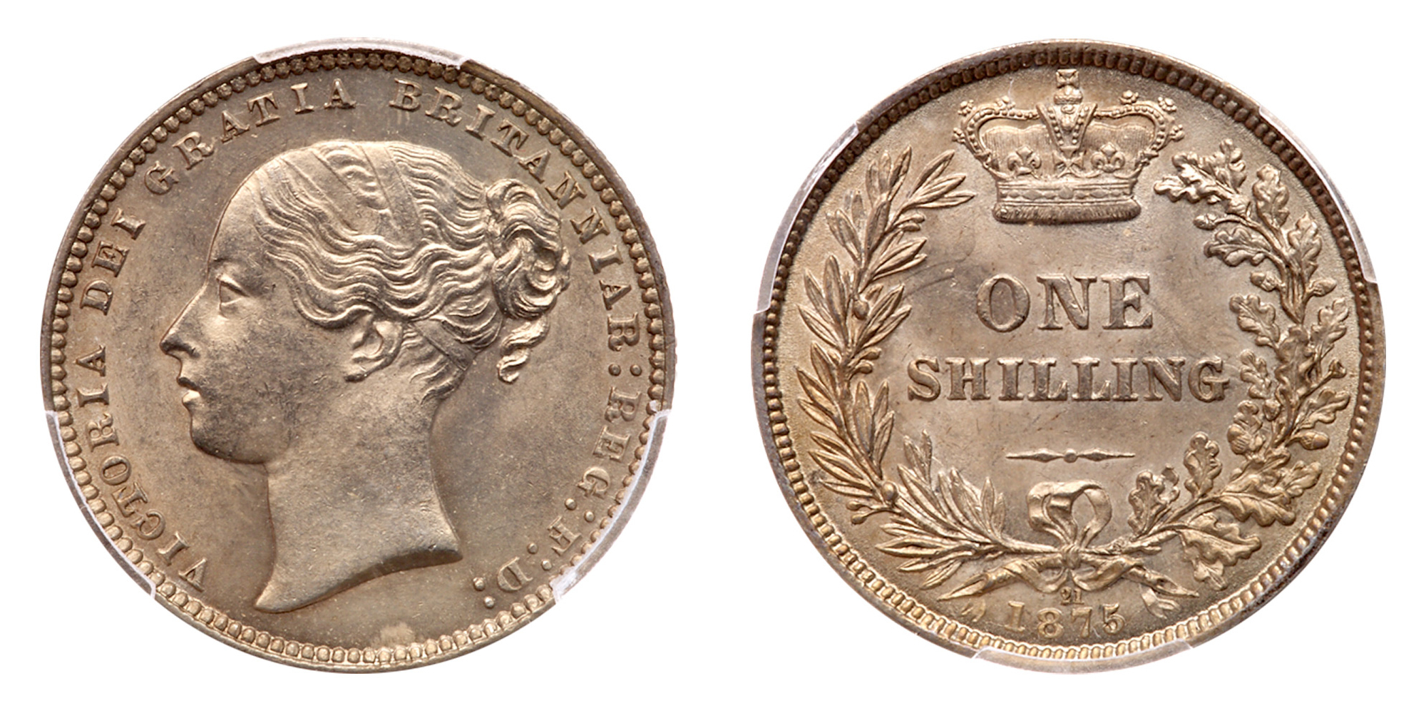 Great Britain. Shilling, 1875. PCGS UNC